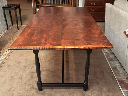 Early American Tiger Maple Farm Dining Table