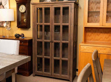 Grey Fish Reclaimed Wood Display Cabinet with 2 Pane Window Doors