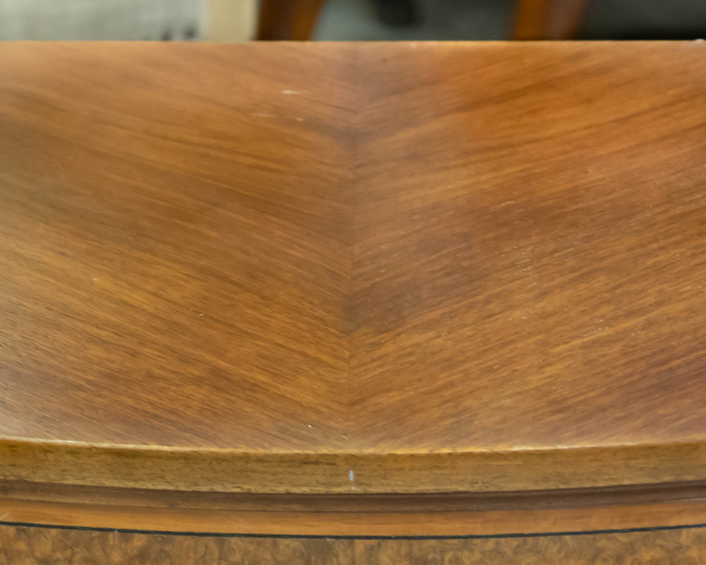 Pooley Furniture Company Upscale 1920's "Radio Desk" In Inlaid Burl Wood Finish