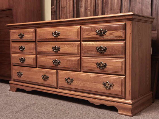 Athens Furniture Oak 8 Drawer Double Dresser