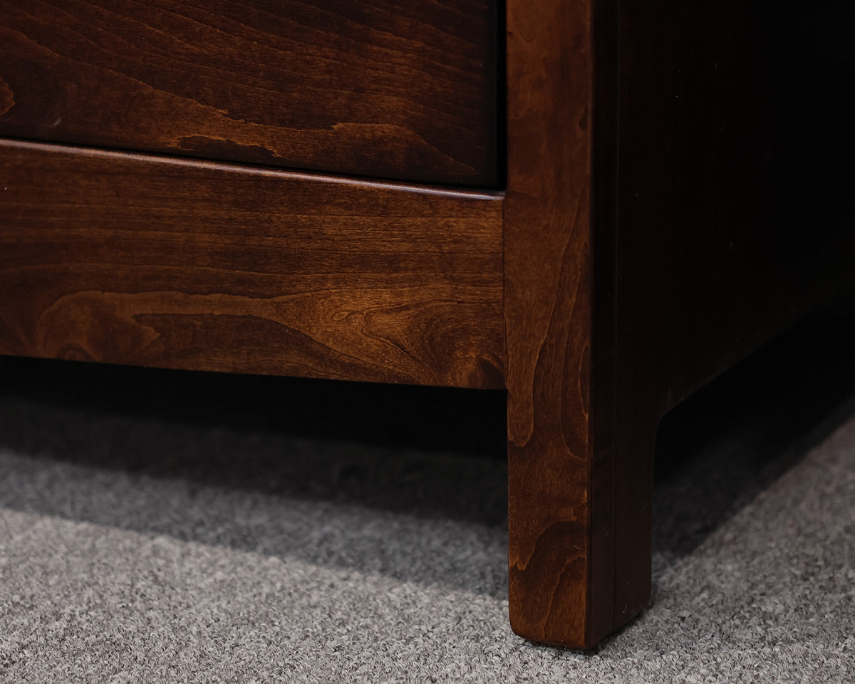 Yutsy Woodworking Six Drawer Chest in Dark Finish with Steel Pulls