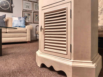 Cream Finish 1 Drawer 1 Door Cabinet Chest