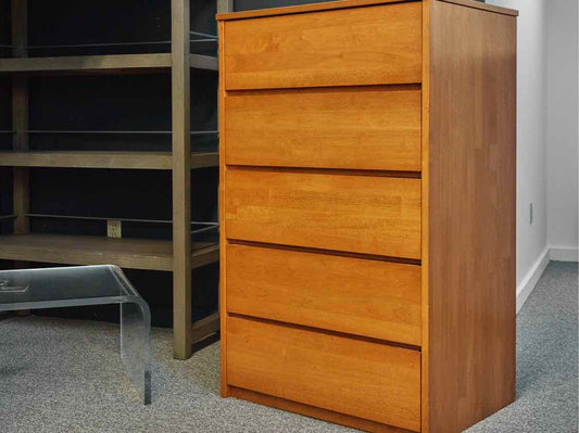 Maple Chest w/ 5 Recessed Pull Drawers