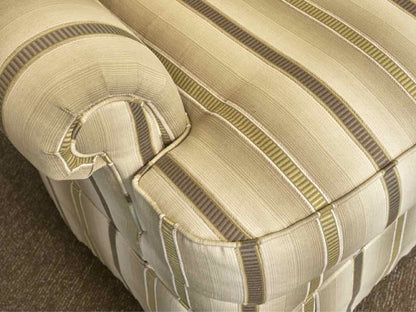 Ethan Allen 'Charlotte'  In Earth Tones Stripe Skirted Swivel  Chair