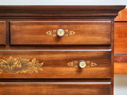 Hitchcock  'Nutmeg'  Stencil Accents Maple 5 Drawer Chest