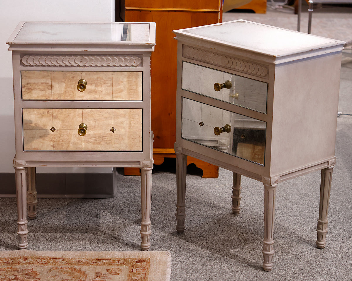 Pair of Anthropologie Mirrored Mirelle Nightstands