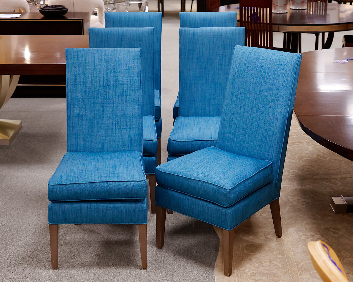 Set of 6 Teal Dining Chairs