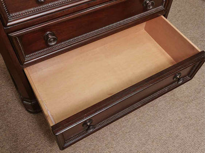 Pair of Bassett 3 Drawer Nightstand in Dark Stain Finish