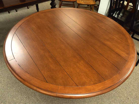 Round  Urn Pedestal Dining Table in Solid Maple with Distressed Finish