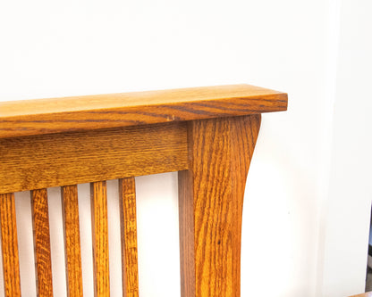 Oak Mission Slat Queen Bed