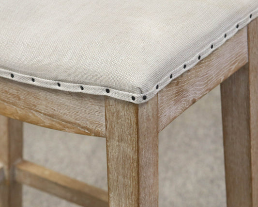 Pair of Light Wood Saddle Seat Barstools