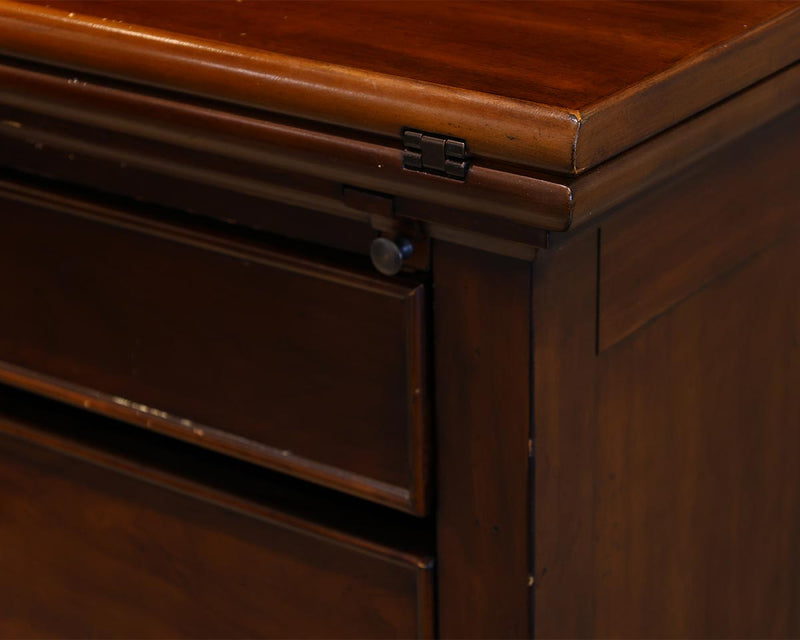 Riverside 2-Piece Desk with Hutch in Dark Finish with Bronze Pulls