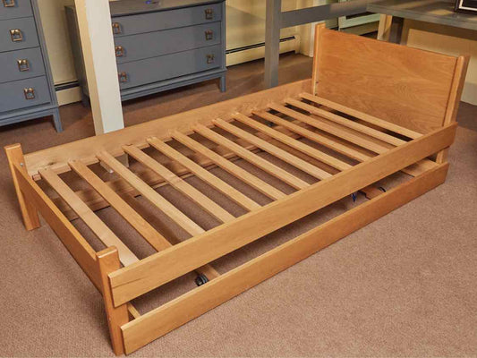 Natural Ash Low Profile Twin Bed Includes Roll Away Twin Bed