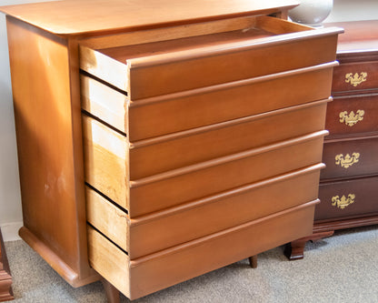 Mid Century Birch  5 Drawer Chest