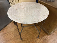 Round Side Table with Stone Top