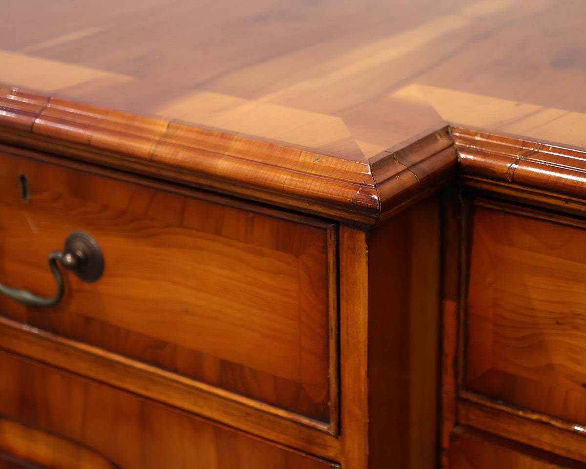 Antique Yew Wood Breakfront 4-Drawer 4-Door Server