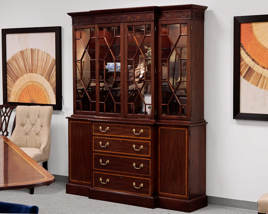 Henkel Harris Two Piece Cherry China Cabinet