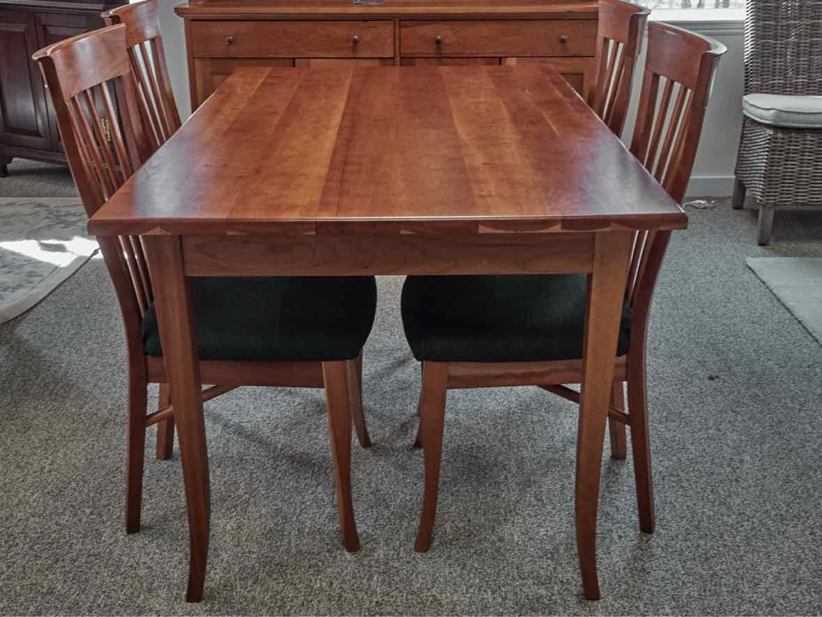 Lyndon Furniture Classic Shaker Flare Leg Table & Set of Chairs in Cherry