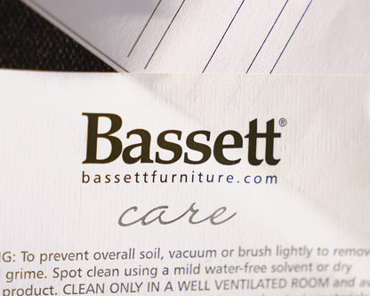 Bassett Custom Ottoman in Grey & White Sketch Abstract on Brushed Stainless Legs