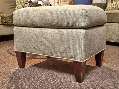Fairfield Chair Company Taupe Weave Upholstererd Swivel Chair & Ottoman
