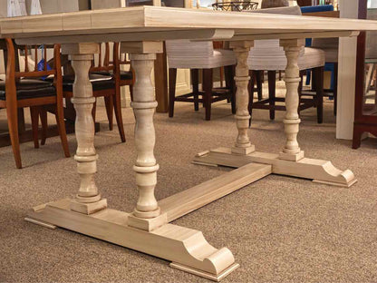 Plank Top Cream Finish Dining Table