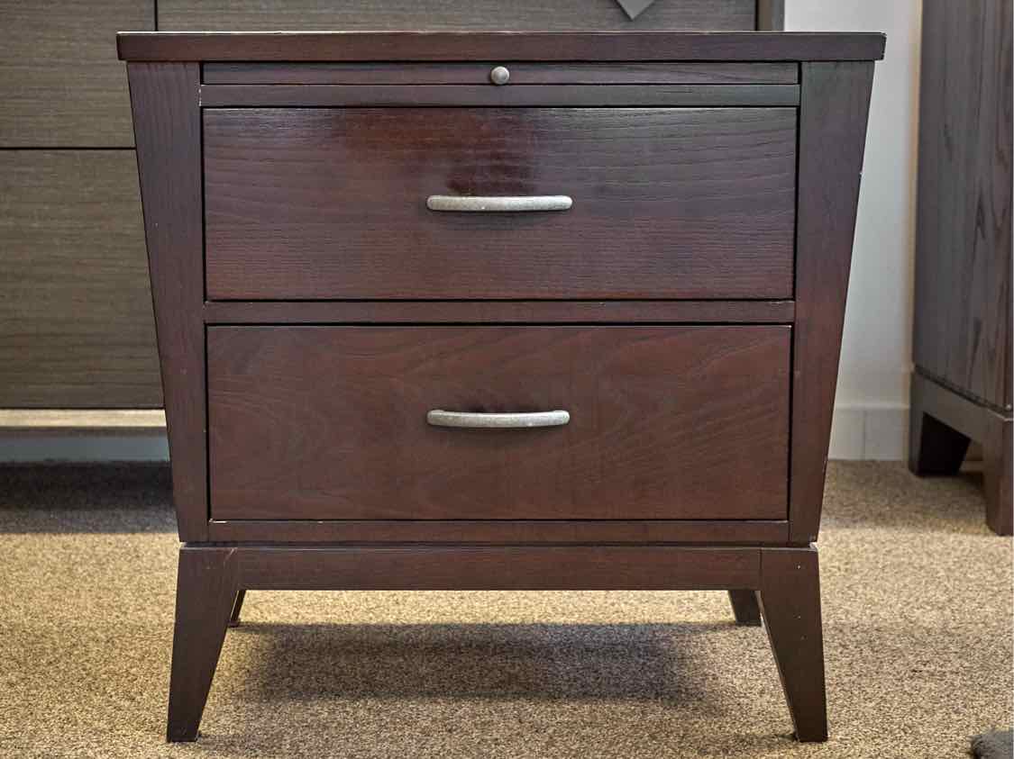 Pair of Dark Cherry 3 Drawer Night Stands