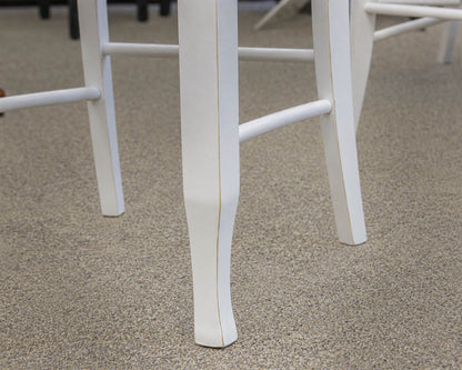White Round Pedestal Table & Set of 6 Spindle Back Chairs