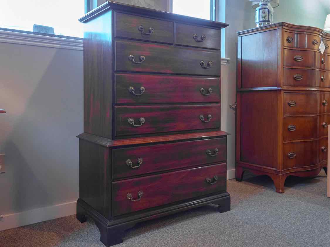 Mahogany Chest-on-Chest with Brass Pulls