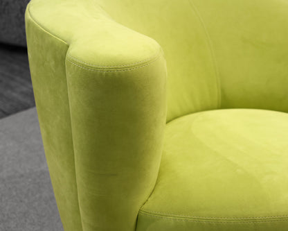 Contemporary Green Suede Swivel Chair