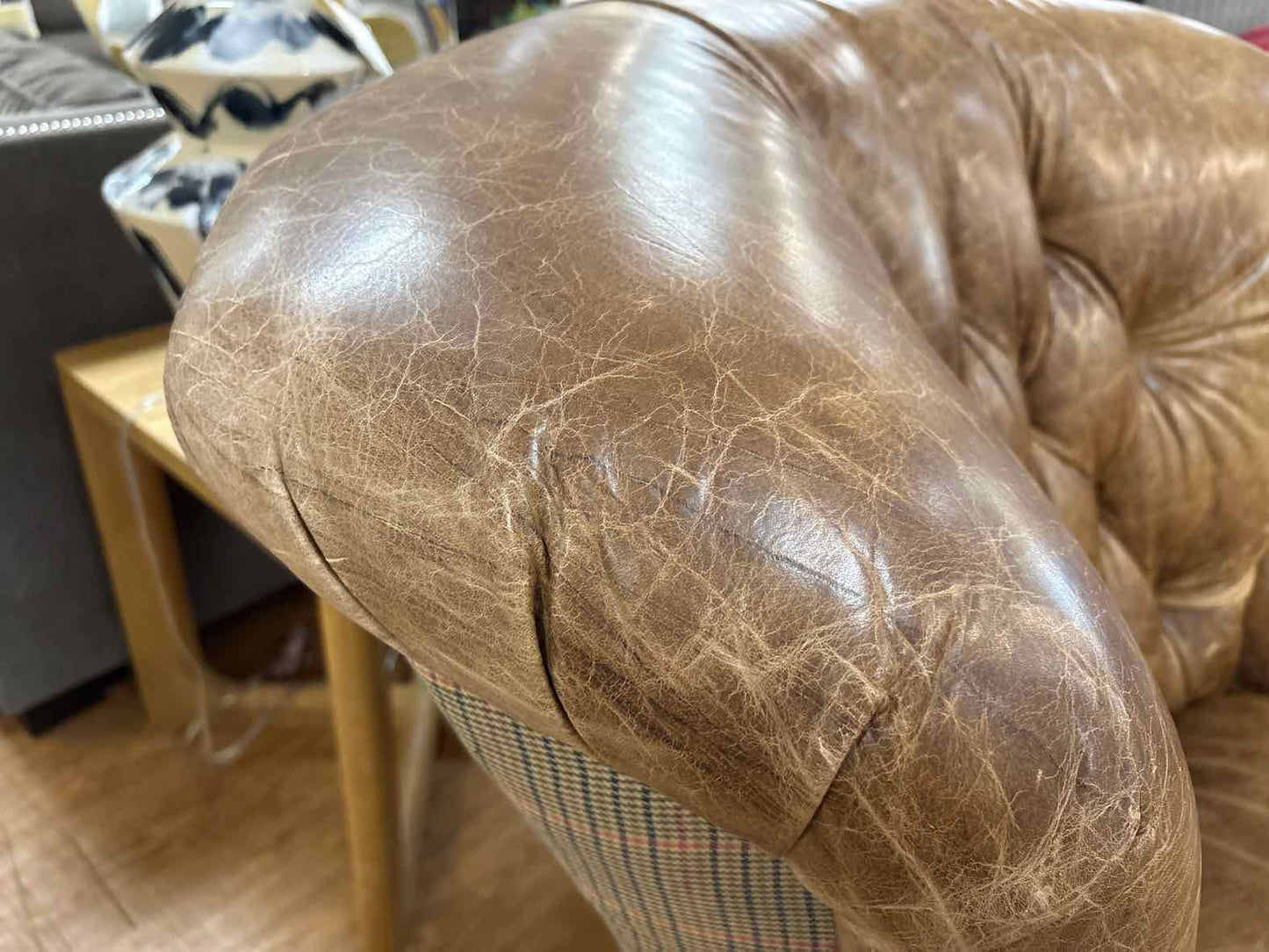 Ralph Lauren 'Writer's' Leather Arm Chair & Ottoman