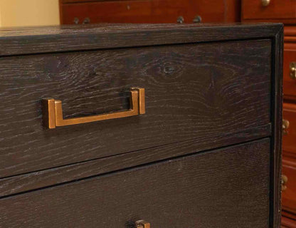 Restoration Hardware  Black  Finish 3 Drawer Nightstand