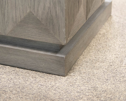 RH Geometric Faceted Square Side Table in Grey Finish
