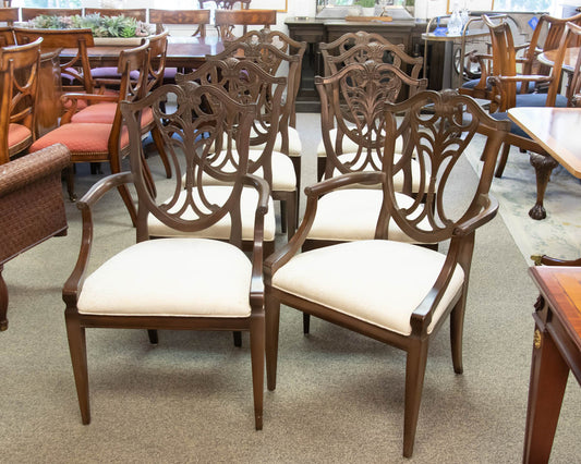 Set of (8) Henredon Mahogany Shield Back Dining Chairs