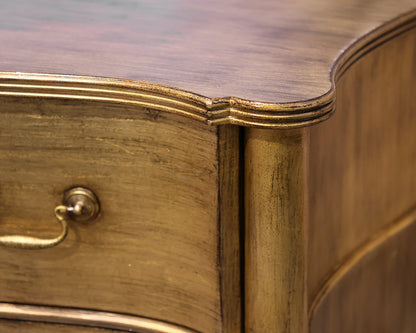 Ethan Allen Serpentine Accent Chest in Gold Leaf Finish