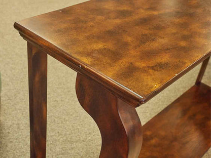 Dark Finish Console with Cabriole Legs