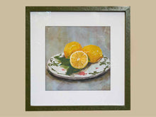 Matted Print of Lemons in Scalloped Green Frame