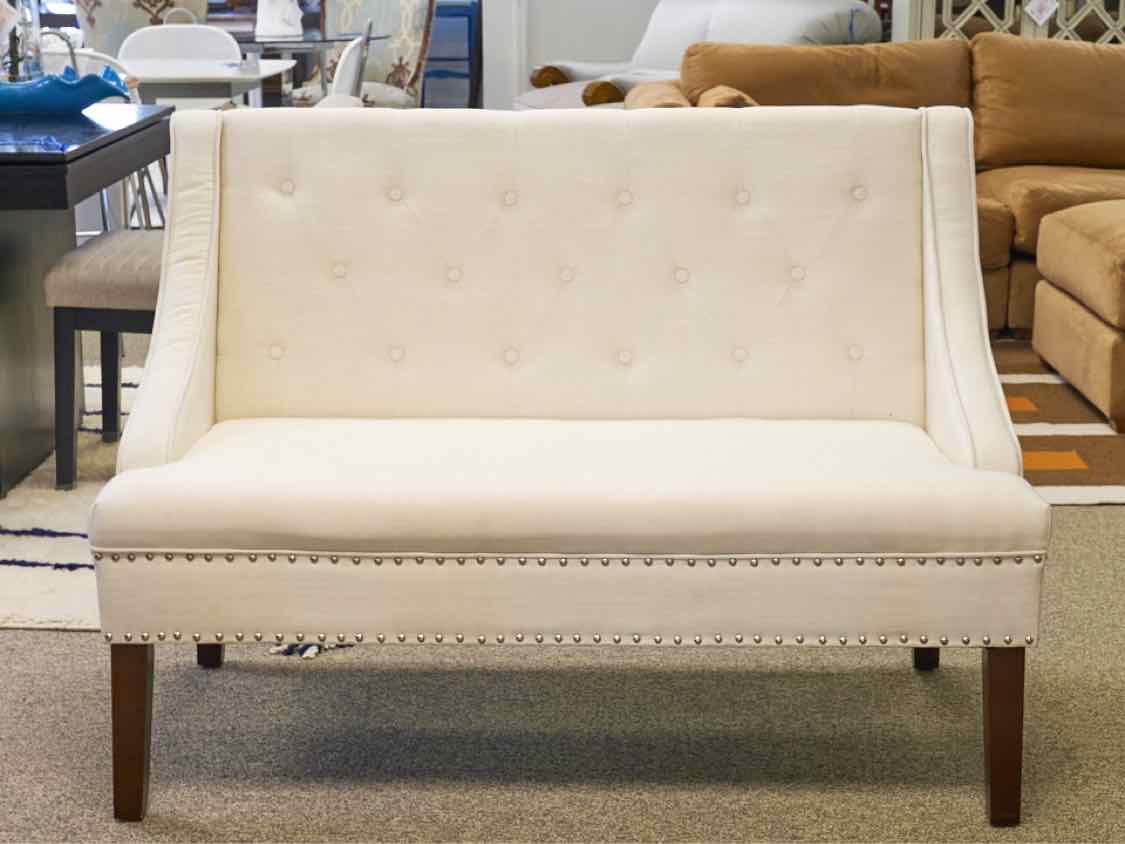 Banquette Light Beige Upholstered Bench