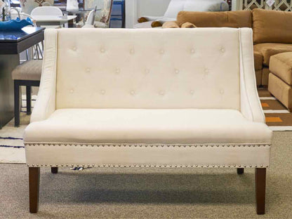 Banquette Light Beige Upholstered Bench