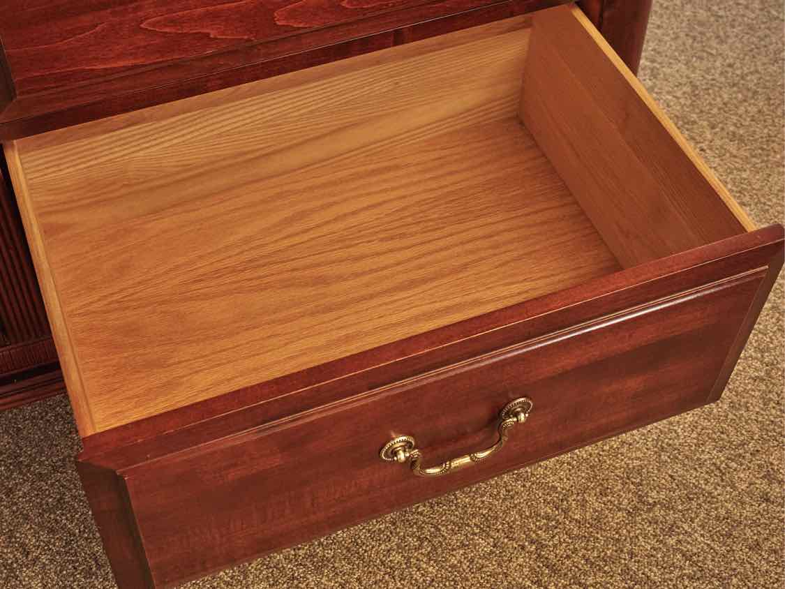 Cherry Double Bow Front Chest in Cinnamon Finish