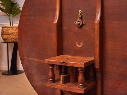 Cherry Round Tilt Top Pedestal Accent Table