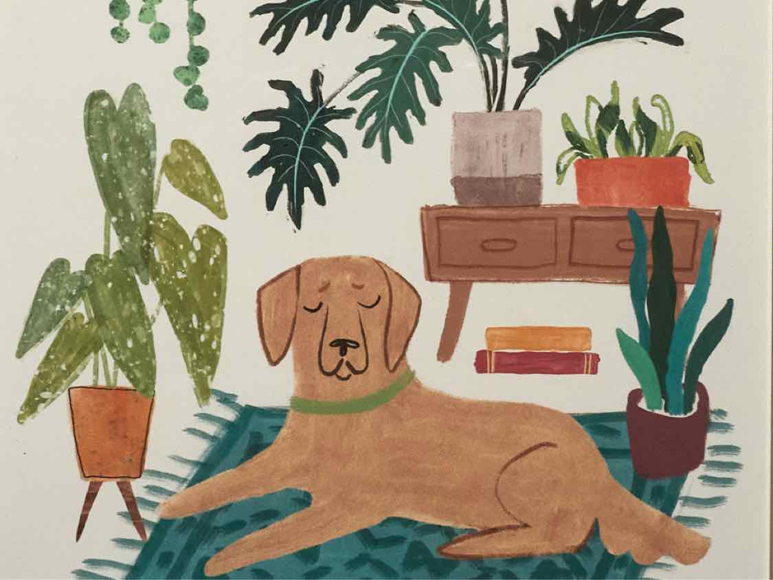 'Urban Jungle Dogs I' Print Double Framed