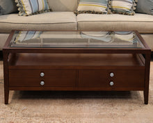Dark Cherry Glass Top Coffee Table