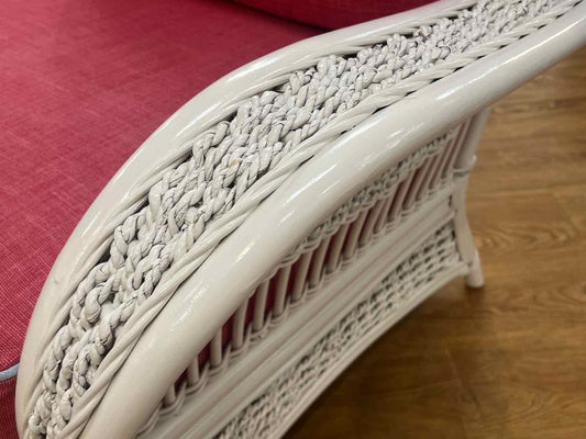 White Wicker Arm Chair