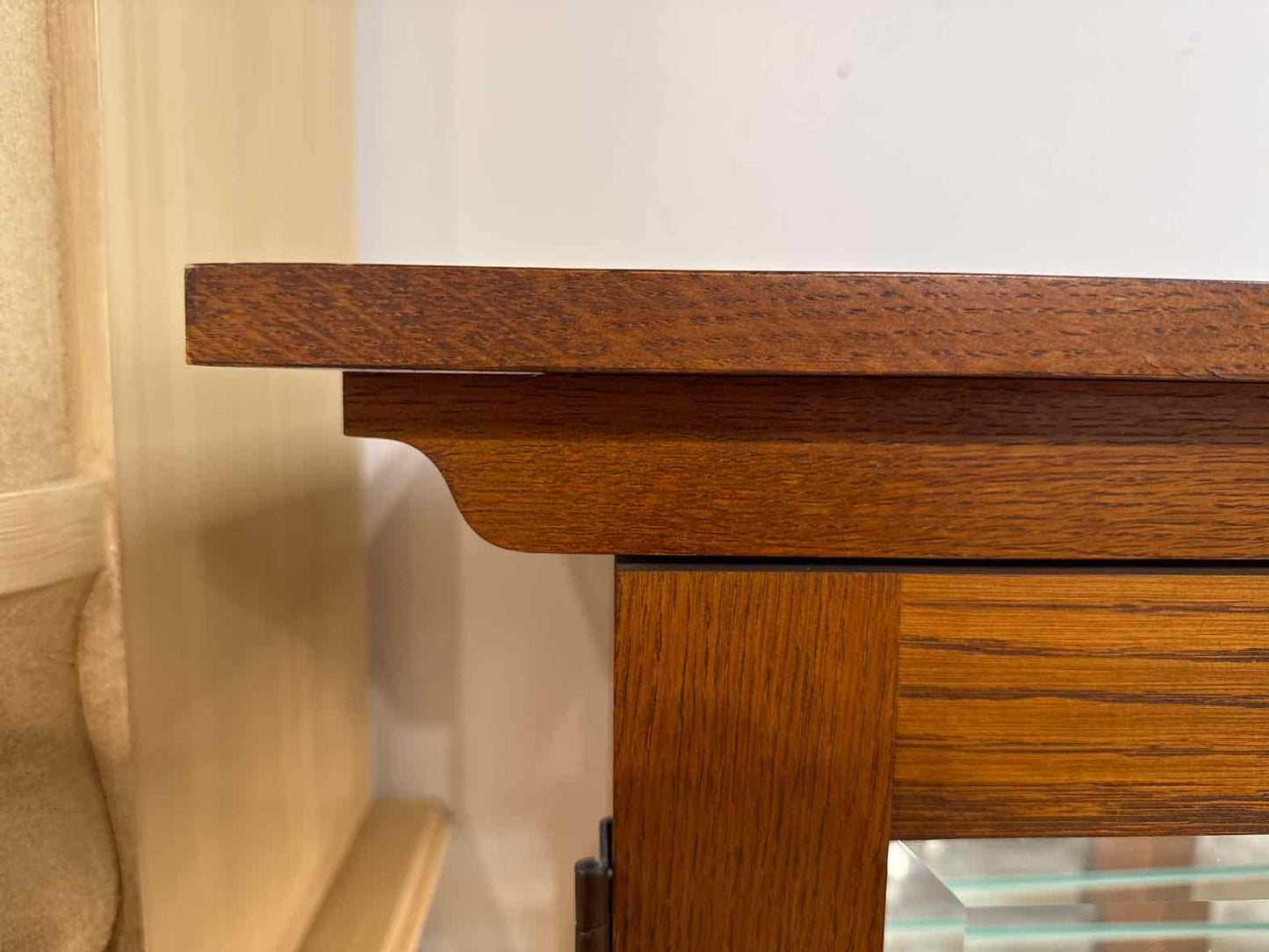 Lighted Oak Mission Display Cabinet