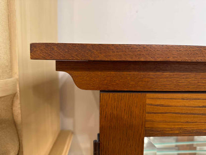 Lighted Oak Mission Display Cabinet