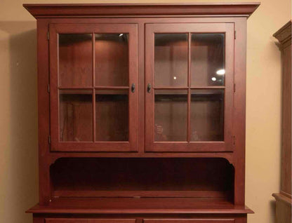 Le Mieur Cherry  2 Glass Pane Door Hutch in Russet Finish