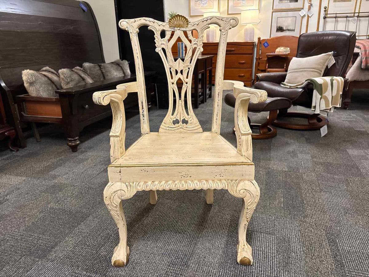 Distressed Chippendale Arm Chair