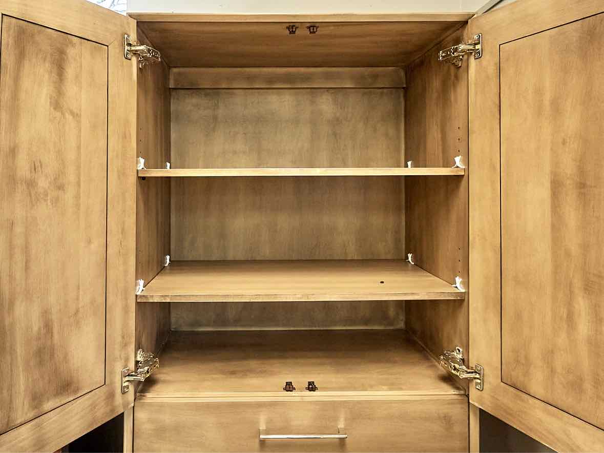 Gat Creek Amelia Armoire in Maple with Classic Barley Finish and Nickel Pulls