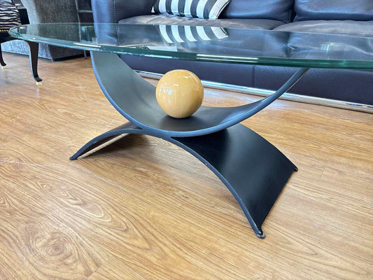 Contemporary Glass Top Cocktail Table