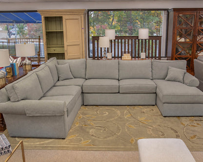 Ethan Allen Four Piece Seafoam Green Sectional